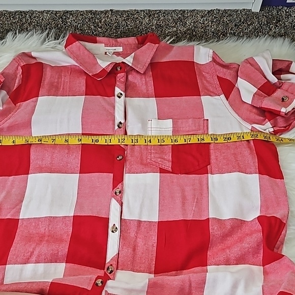 Maurices Red and White Button Down Shirt NWT - Picture 8 of 10